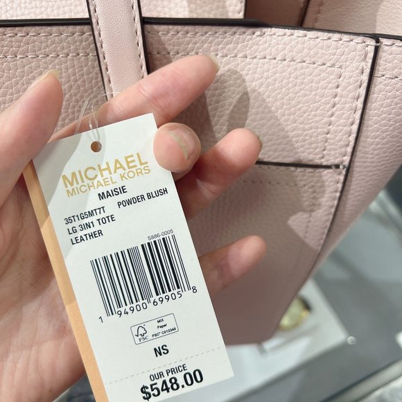 Michael Kors Maisie Large Pebbled Leather 3-in-1 Tote Bag Powder Blush - Picture 8 of 8